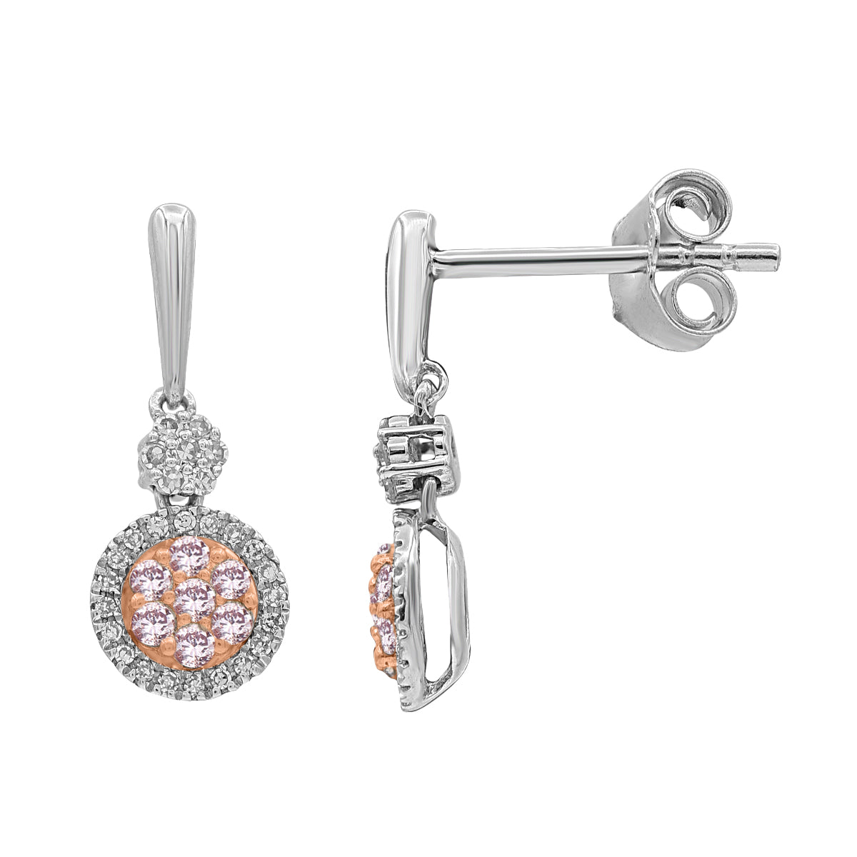 White Gold Argyle Pink Diamond Earrings