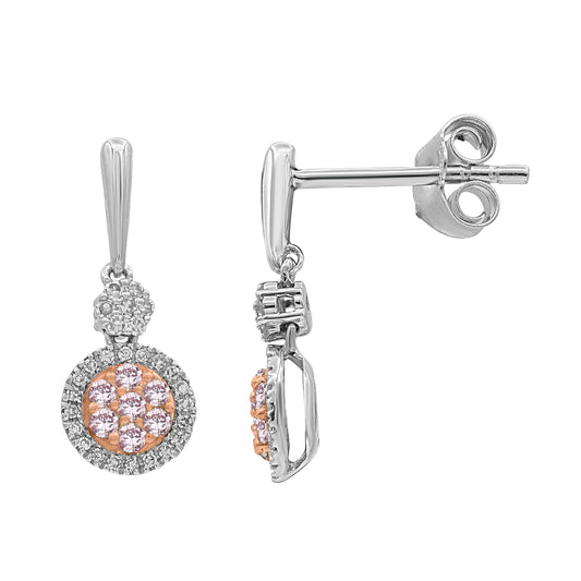 White Gold Argyle Pink Diamond Earrings